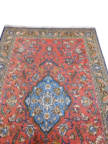 252 x 152 cm Handmade Silk and wool Traditional Red Rug - Rugoutlet