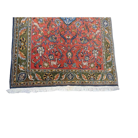 252 x 152 cm Handmade Silk and wool Traditional Red Rug - Rugoutlet
