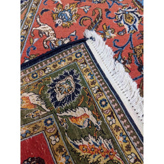 252 x 152 cm Handmade Silk and wool Traditional Red Rug - Rugmaster