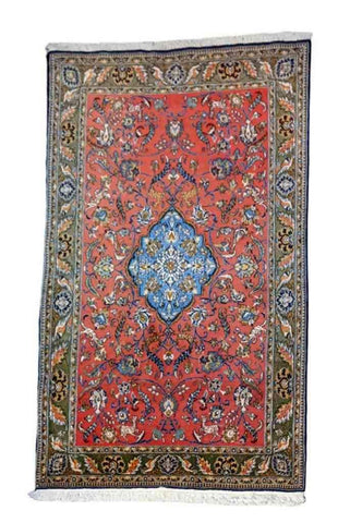 252 x 152 cm Handmade Silk and wool Traditional Red Rug - Rugoutlet