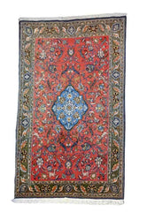252 x 152 cm Handmade Silk and wool Traditional Red Rug - Rugmaster