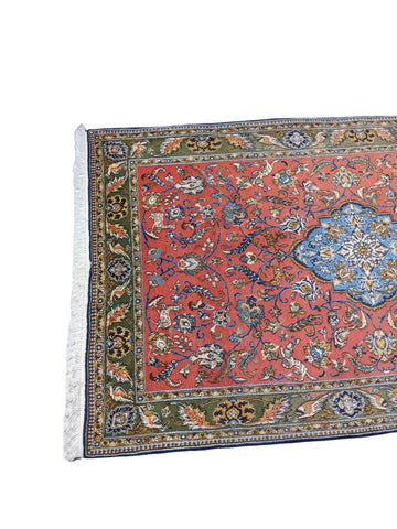 252 x 152 cm Handmade Silk and wool Traditional Red Rug - Rugmaster