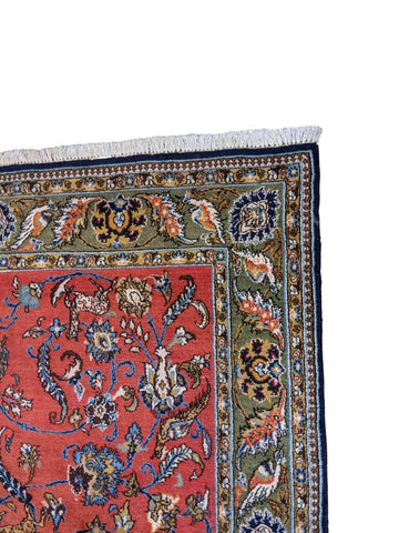 252 x 152 cm Handmade Silk and wool Traditional Red Rug - Rugoutlet