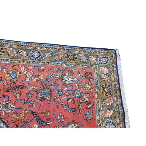252 x 152 cm Handmade Silk and wool Traditional Red Rug - Rugmaster