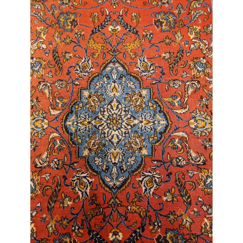 252 x 152 cm Handmade Silk and wool Traditional Red Rug - Rugoutlet