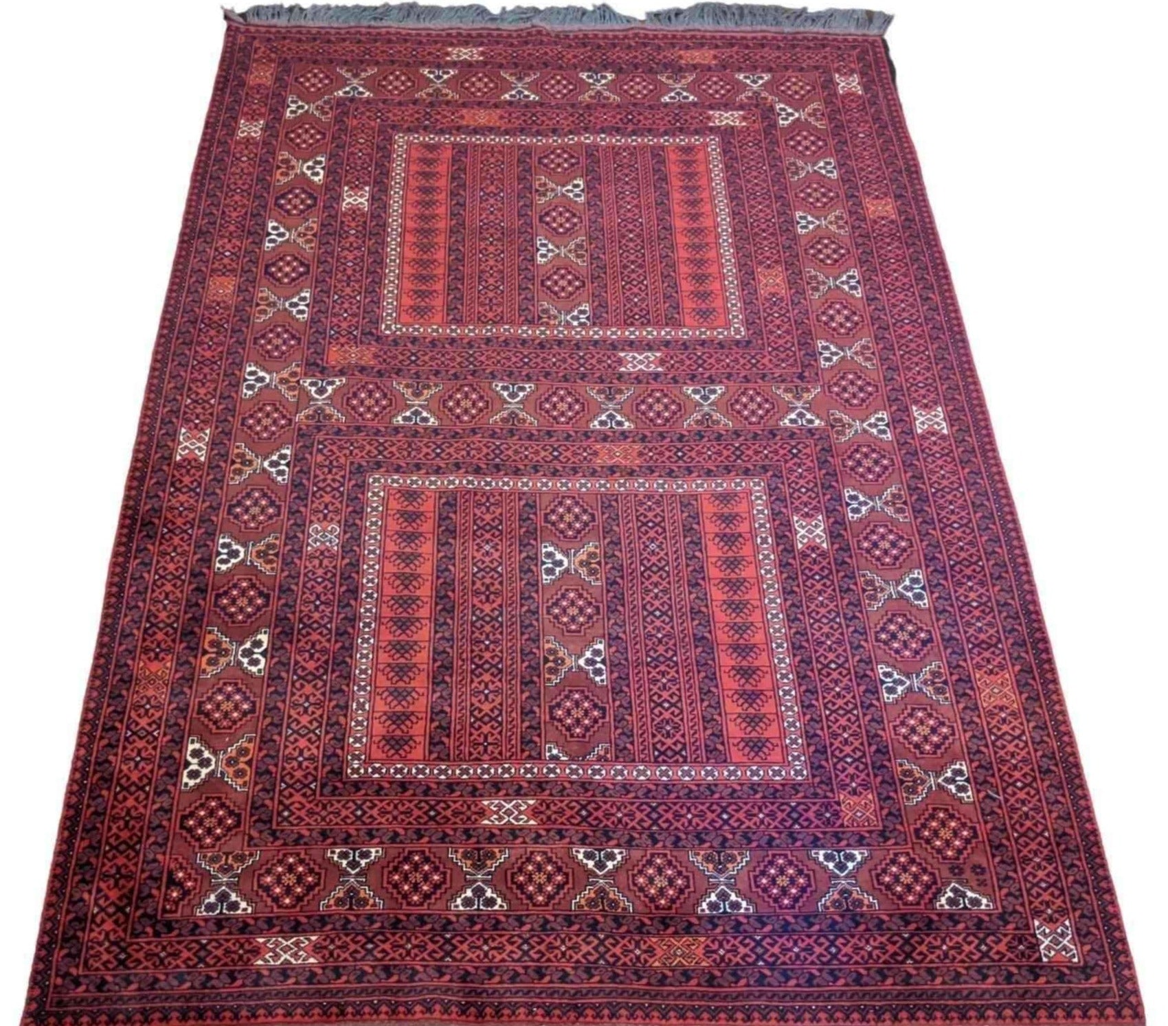 252 x 172 cm Fine Hachlu Tribal Red Rug - Rugoutlet