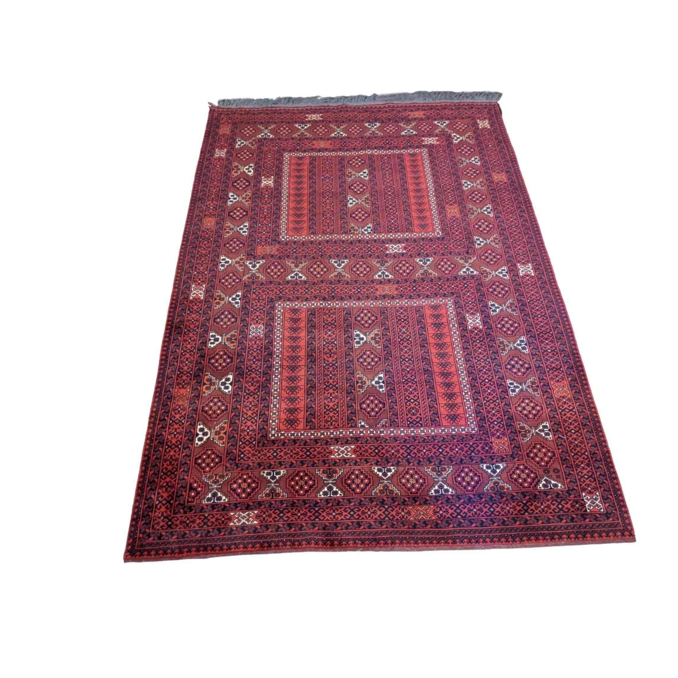 252 x 172 cm Fine Hachlu Tribal Red Rug - Rugmaster