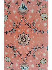 252 x 200 cm Fine Tabriz Salmon Pink wool and silk Traditional Rug - Rugoutlet