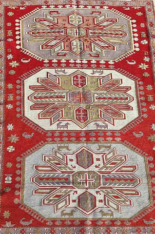 254 x 180 cm Sumak Kilim Red Traditional Red Rug - Rugoutlet