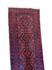 254 x 57 cm Persian Baluch Traditional Red Rug - Rugoutlet