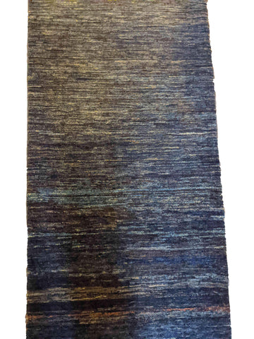 254 x 82 cm Modern Persian Gabbeh Tribal Blue Rug - Rugoutlet