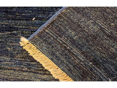 254 x 82 cm Modern Persian Gabbeh Tribal Blue Rug - Rugoutlet