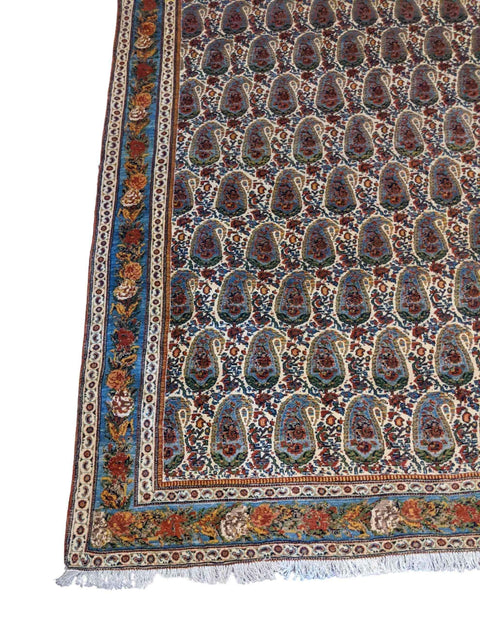 255 x 168 cm Handmade Gom Traditional Blue Rug - Rugoutlet
