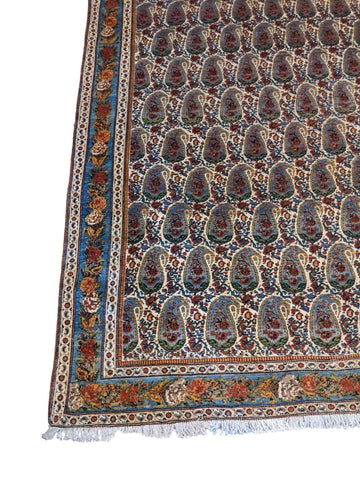 255 x 168 cm Handmade Gom Traditional Blue Rug - Rugmaster