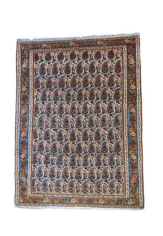 255 x 168 cm Handmade Gom Traditional Blue Rug - Rugoutlet