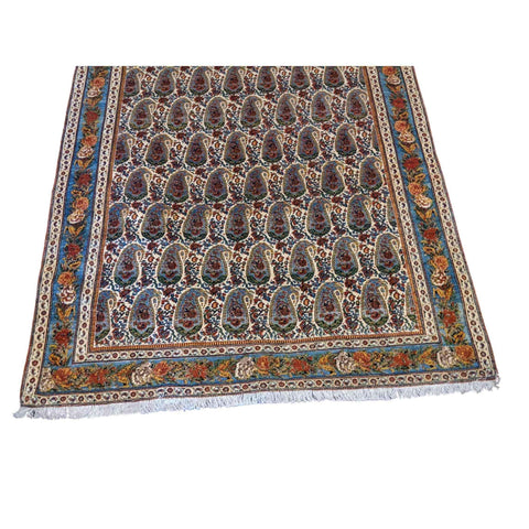 255 x 168 cm Handmade Gom Traditional Blue Rug - Rugmaster