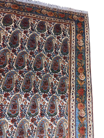 255 x 168 cm Handmade Gom Traditional Blue Rug - Rugmaster