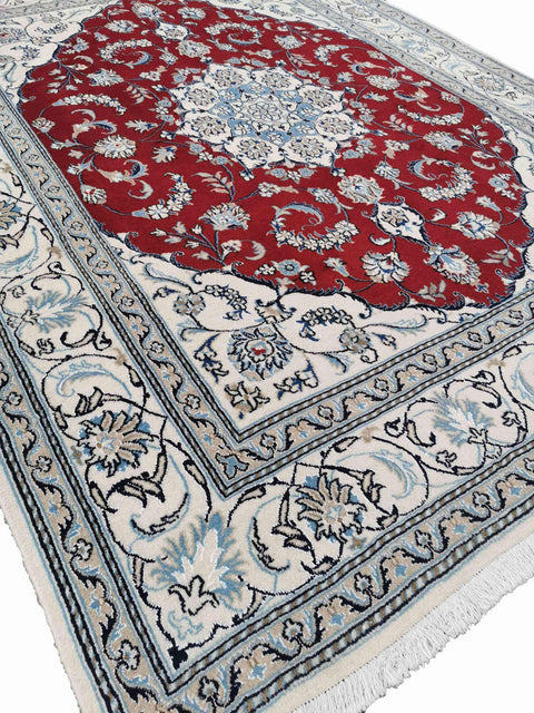 255 x 195 cm Nain Silk & Wool Traditional Grey Rug - Rugmaster