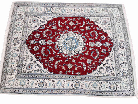 255 x 195 cm Nain Silk & Wool Traditional Grey Rug - Rugmaster