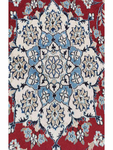 255 x 195 cm Nain Silk & Wool Traditional Grey Rug - Rugmaster