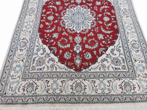 255 x 195 cm Nain Silk & Wool Traditional Grey Rug - Rugmaster
