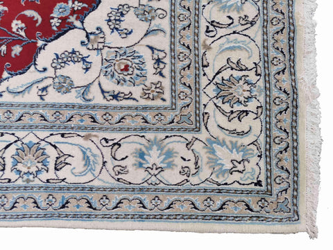 255 x 195 cm Nain Silk & Wool Traditional Grey Rug - Rugmaster