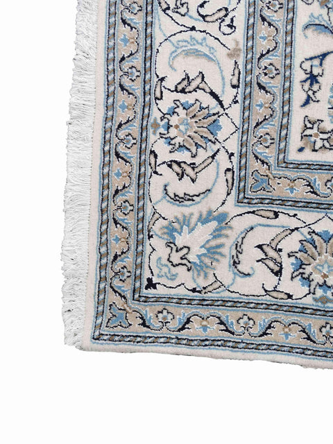 255 x 195 cm Nain Silk & Wool Traditional Grey Rug - Rugmaster