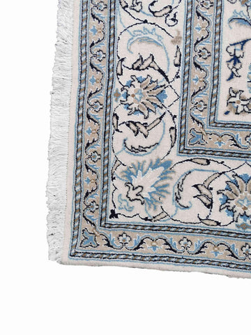255 x 195 cm Nain Silk & Wool Traditional Grey Rug - Rugmaster