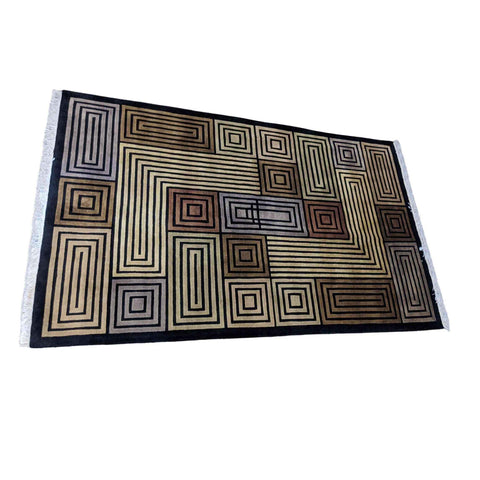 256 x 156 cm Modern Handmade Black Stylish Rug - Rugmaster