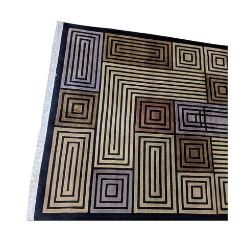256 x 156 cm Modern Handmade Black Stylish Rug - Rugmaster