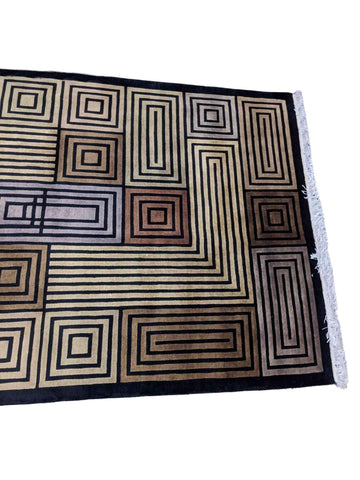 256 x 156 cm Modern Handmade Black Stylish Rug - Rugmaster