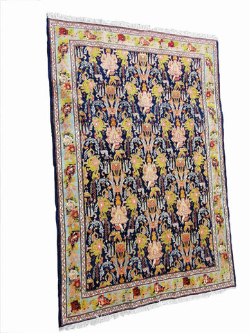 256 x 171 cm Senneh Kurdistan Traditional Blue Rug - Rugmaster