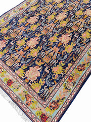 256 x 171 cm Senneh Kurdistan Traditional Blue Rug - Rugoutlet