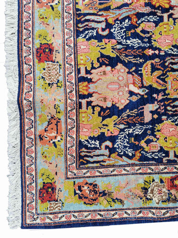 256 x 171 cm Senneh Kurdistan Traditional Blue Rug - Rugoutlet