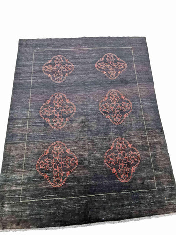 256 x 206 cm Orange & Black Rug - Rugoutlet