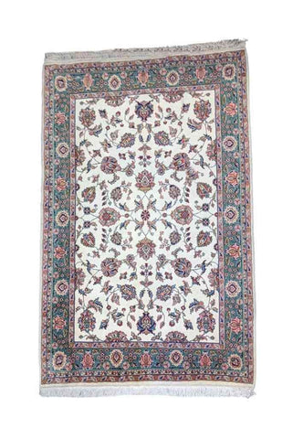 257 x 190 cm Tabriz Traditional White Rug - Rugoutlet