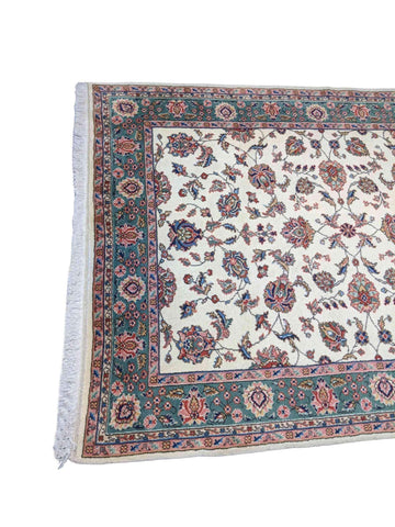 257 x 190 cm Tabriz Traditional White Rug - Rugoutlet