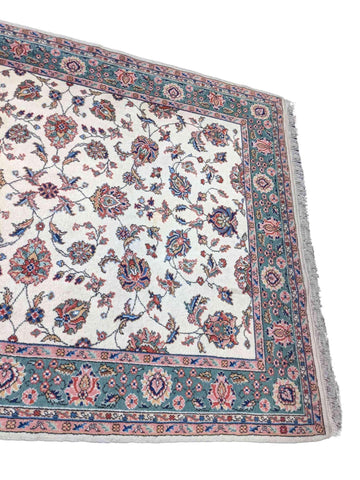 257 x 190 cm Tabriz Traditional White Rug - Rugoutlet