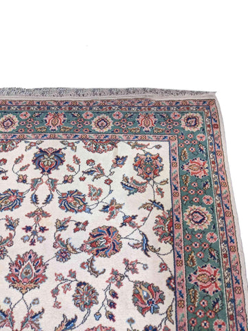 257 x 190 cm Tabriz Traditional White Rug - Rugoutlet