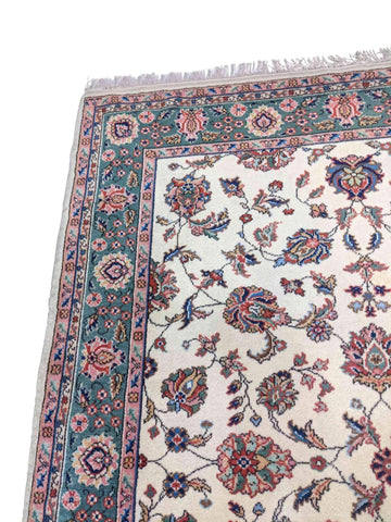 257 x 190 cm Tabriz Traditional White Rug - Rugoutlet