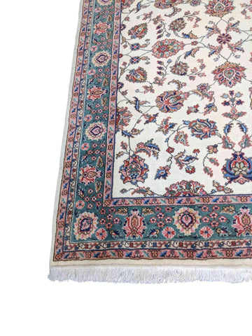 257 x 190 cm Tabriz Traditional White Rug - Rugoutlet