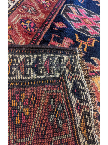 259 x 111 cm Old Shiraz qashqai Traditional Black Rug - Rugoutlet