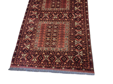 260 x 168 cm Afghan Hachlu Tribal Red Rug - Rugmaster