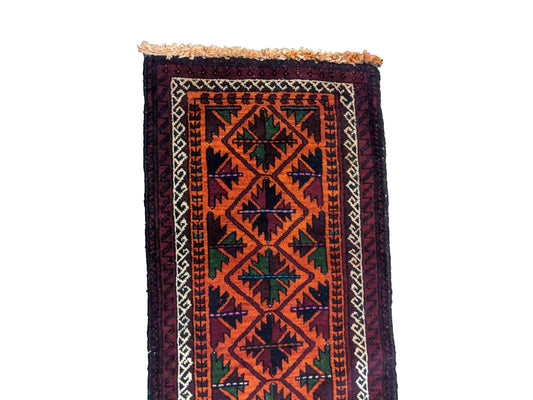 260 x 49 cm Persian Baluch Traditional Red Rug - Rugmaster