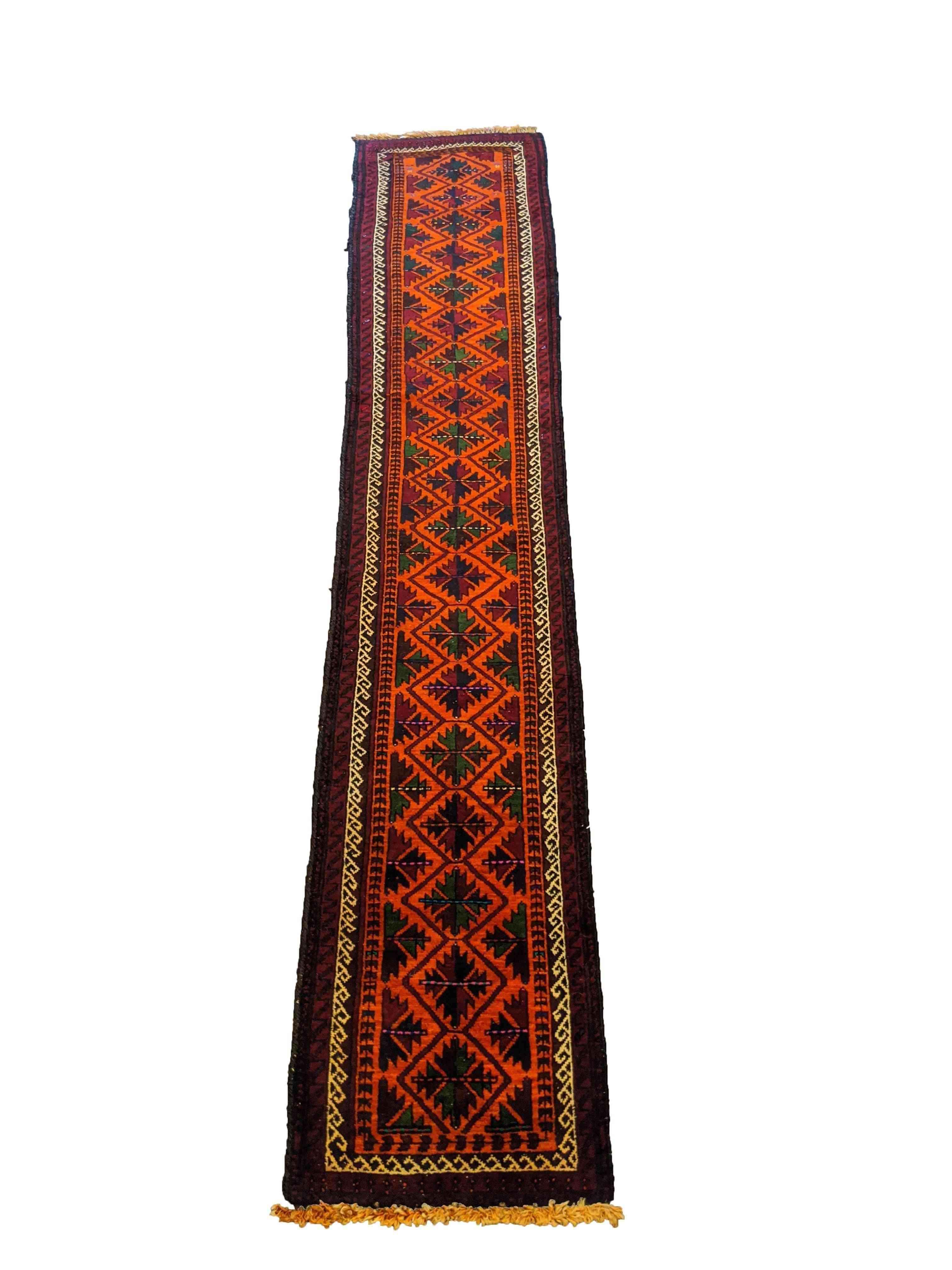 260 x 49 cm Persian Baluch Traditional Red Rug - Rugoutlet