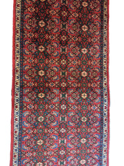 260 x 75 cm Persian Hamadan Traditional Red Rug - Rugmaster