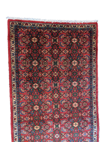 260 x 75 cm Persian Hamadan Traditional Red Rug - Rugoutlet