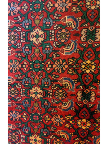 260 x 75 cm Persian Hamadan Traditional Red Rug - Rugoutlet