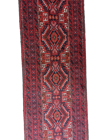 261 x 53 cm Persian Baluch Tribal Red Rug - Rugoutlet