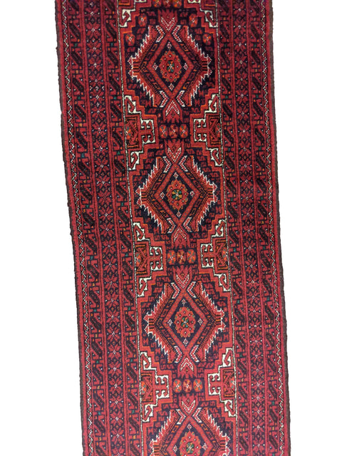 261 x 53 cm Persian Baluch Tribal Red Rug - Rugoutlet